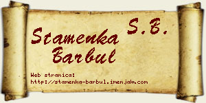 Stamenka Barbul vizit kartica